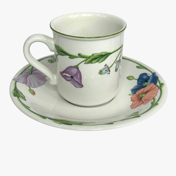 Villeroy & Boch Amapola Large Mug & Saucer Set Of 3 Floral 3.5" - Picture 8 of 11